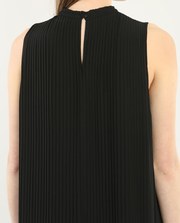 Robe en voile plissé noir - Pimkie