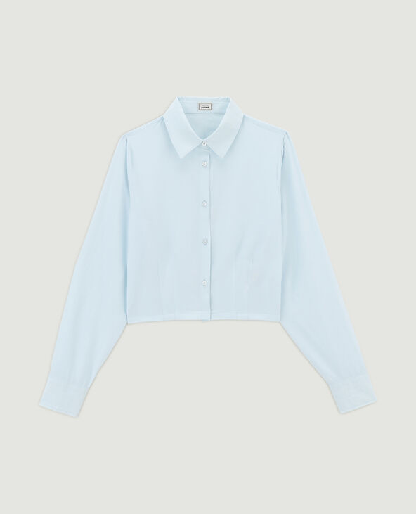 Chemise courte manches longues bleu clair - Pimkie