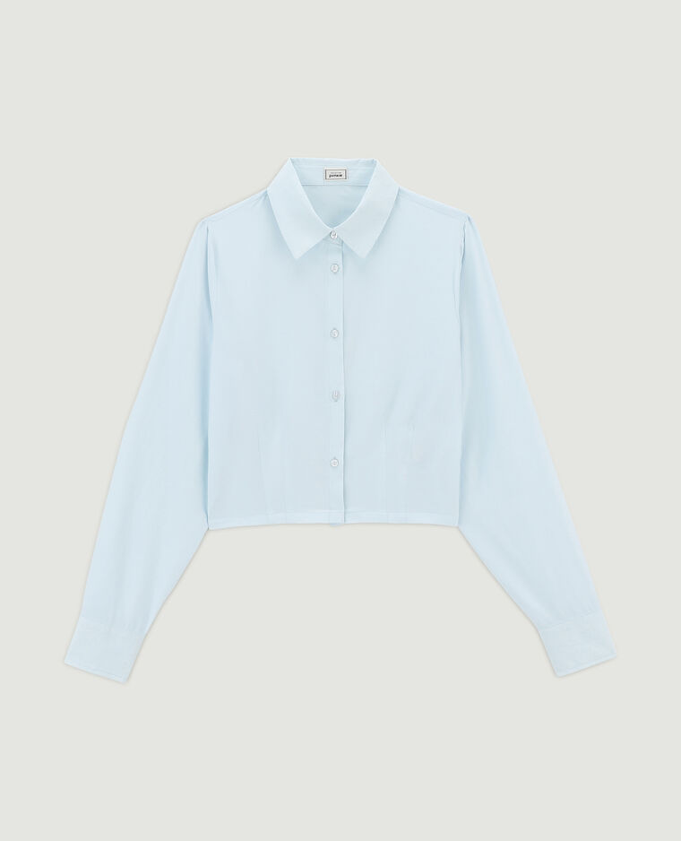 Chemise courte manches longues bleu clair - Pimkie