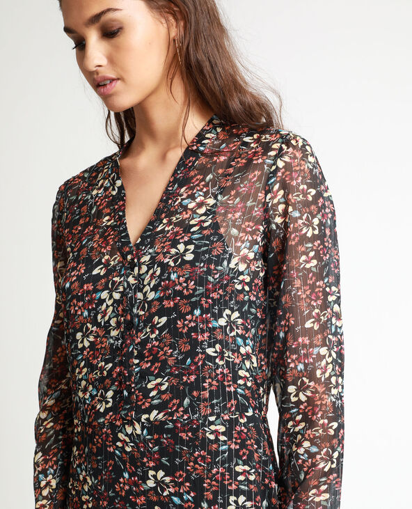 Robe longue à fleurs noir - Pimkie