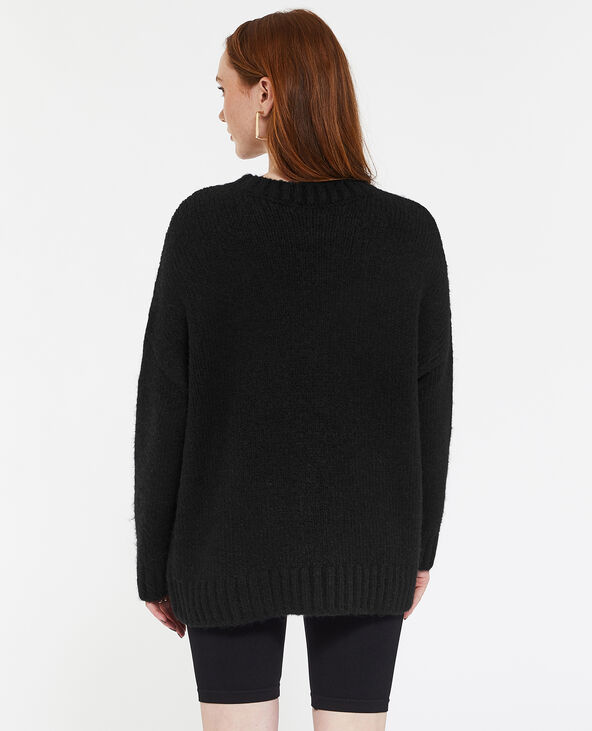 Pull oversize en grosse maille noir - Pimkie