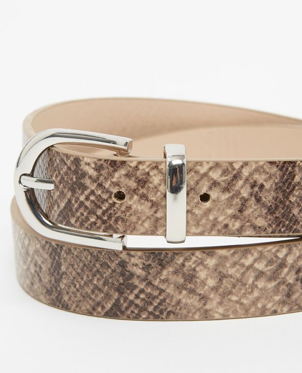 Ceinture effet peau de serpent beige - Pimkie
