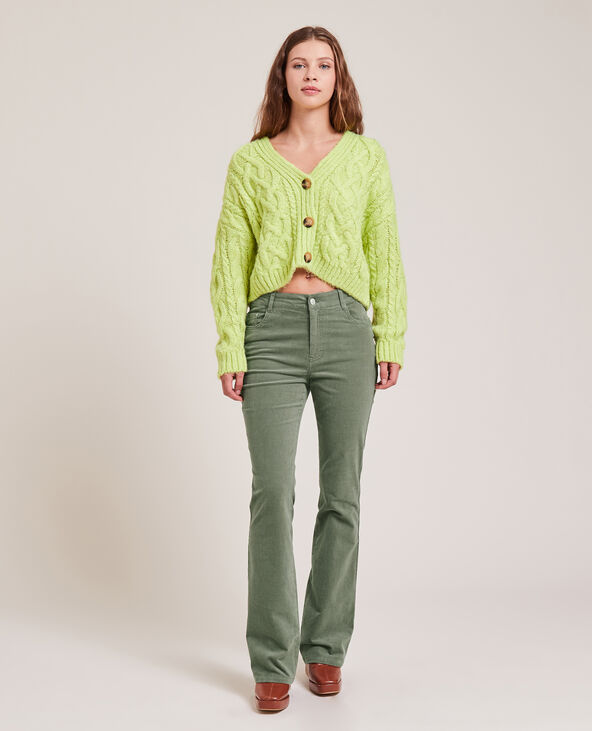 Pantalon flare en velours vert - Pimkie