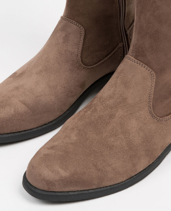 Bottes cuissardes microfibre taupe - Pimkie