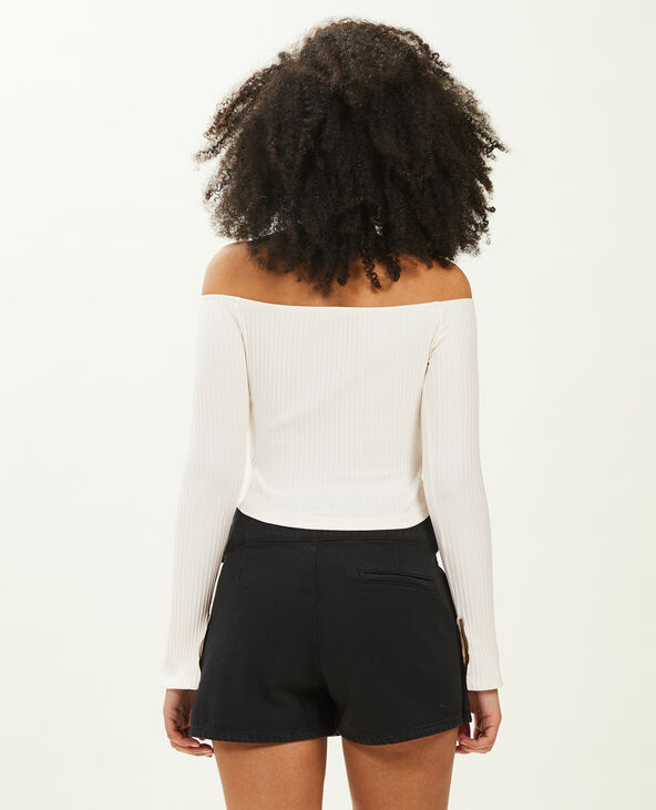 Top court encolure Bardot blanc - Pimkie