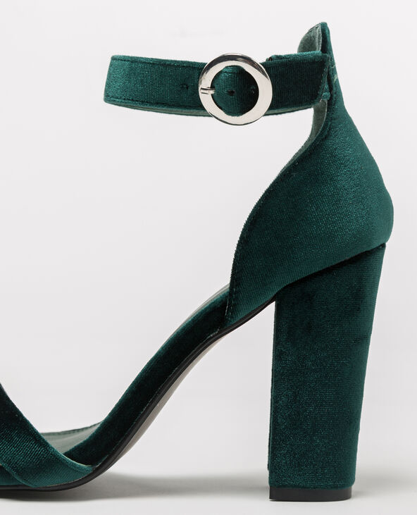 Sandales velours vert foncé - Pimkie