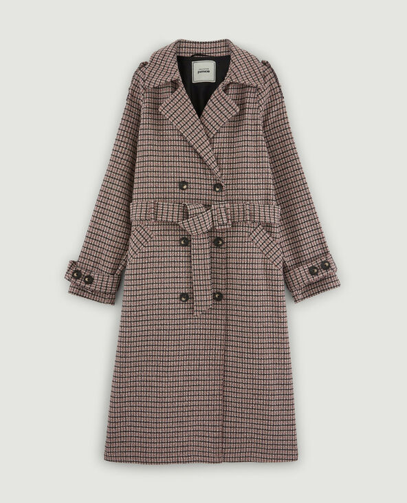 Manteau long oversize double boutonnage rose - Pimkie