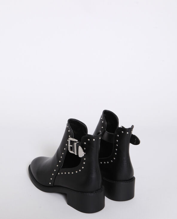 Boots en simili cuir noir - Pimkie