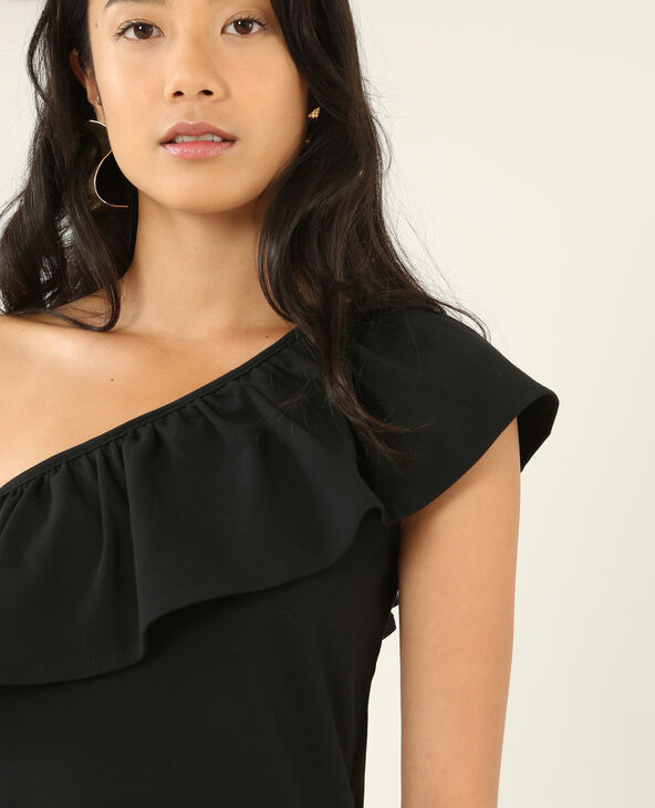 Robe bodycon one shoulder noir - Pimkie