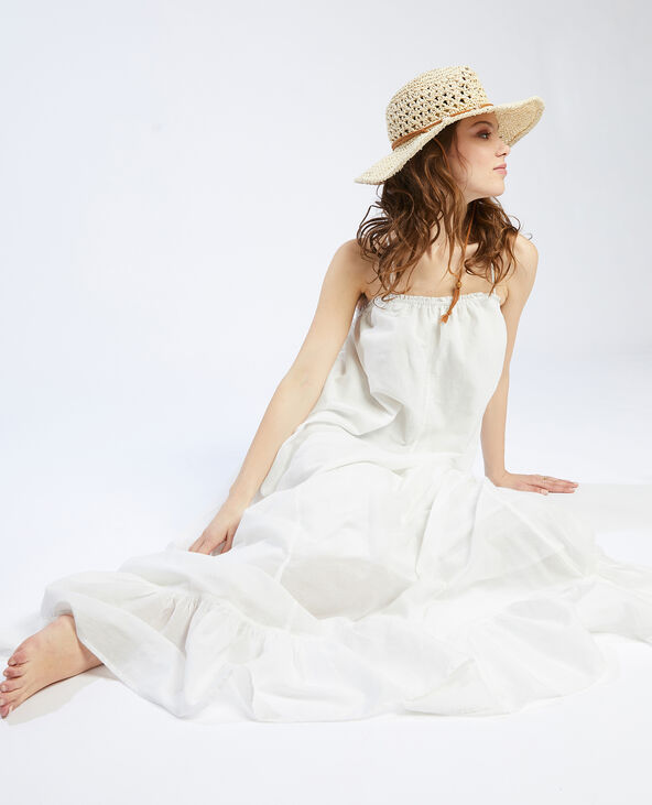 Robe volant blanche outlet