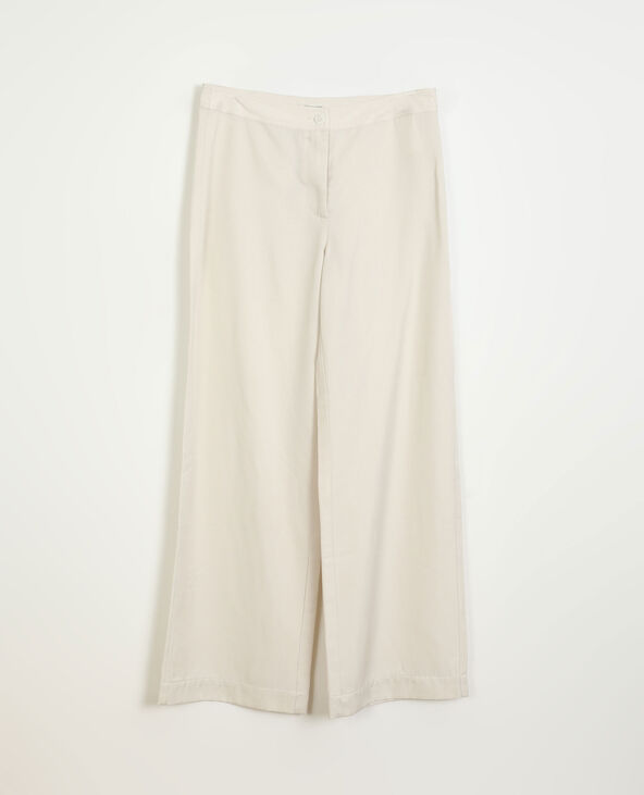 Pantalon wide leg satiné beige - Pimkie