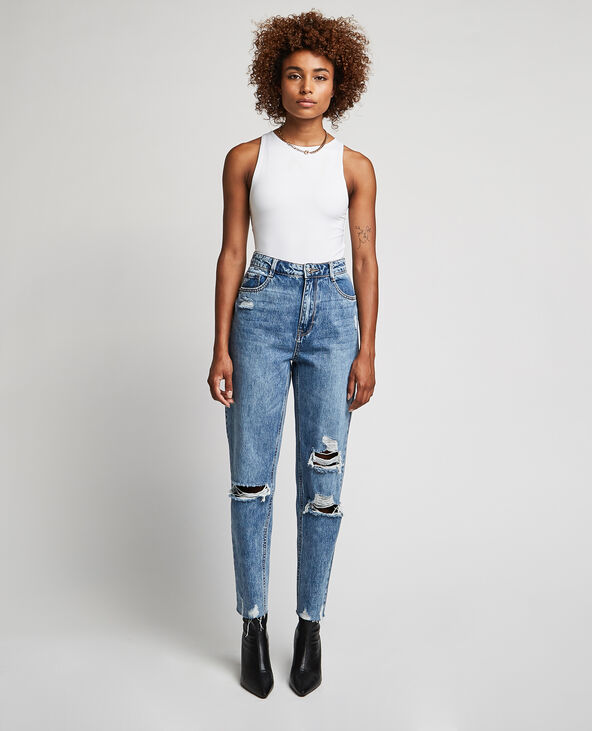 Jean mom troué femme new arrivals
