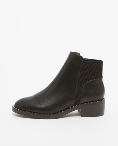 Bottines en simili cuir noir - Pimkie