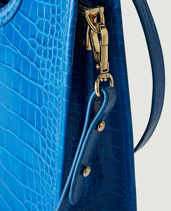 Sac rigide effet croco bleu - Pimkie