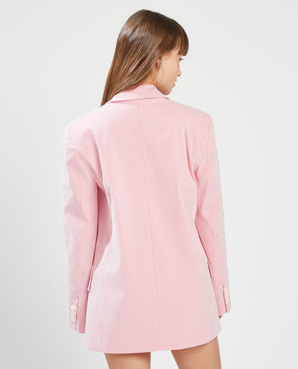 Blazer oversize rayé bordeaux - Pimkie