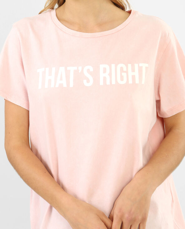 T-shirt à message rose clair - Pimkie