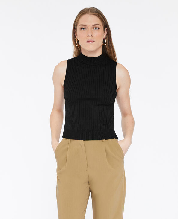 Pull sans manches col montant noir - Pimkie