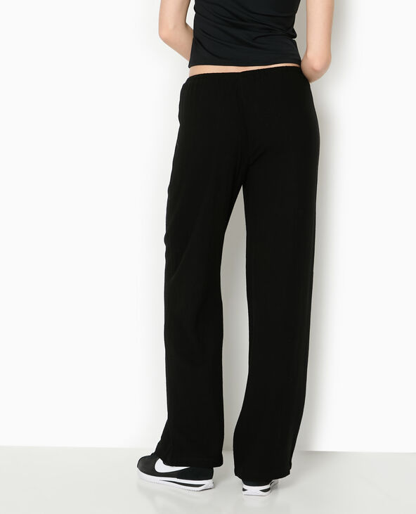 Pantalon large et droit avec taille élastiquée noir - Pimkie