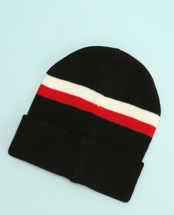 Bonnet avec bandes noir - Pimkie