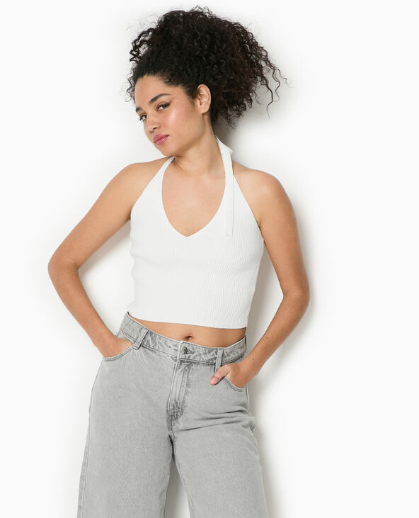 Dos-nu en maille tricot blanc - Pimkie