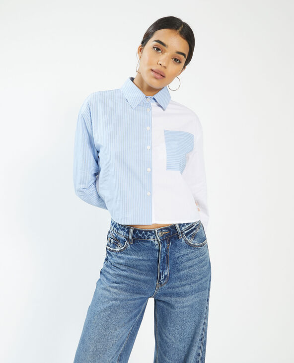 Chemise bicolore rayée blanc - Pimkie