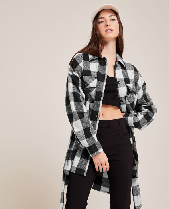 Surchemise avec ceinture à nouer noir - Pimkie