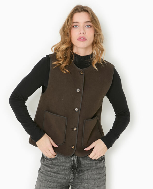 Veste sans manches en polaire marron - Pimkie