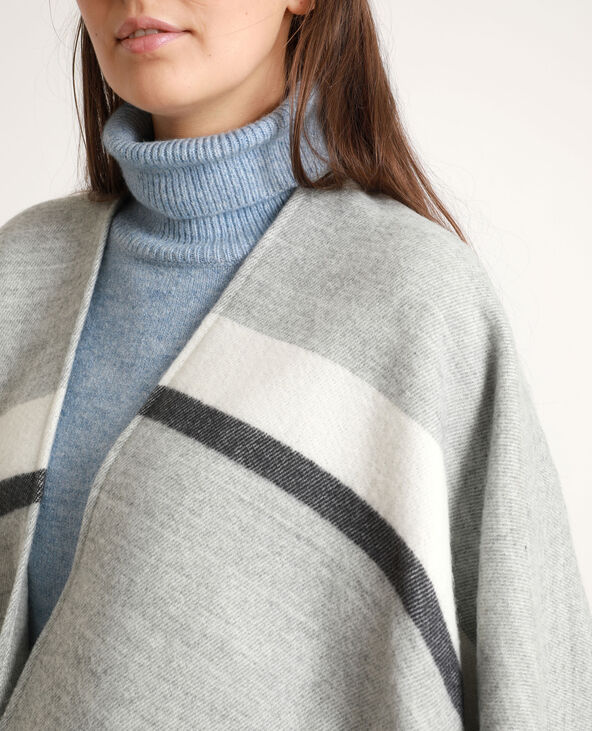 Poncho à rayures bleu clair - Pimkie