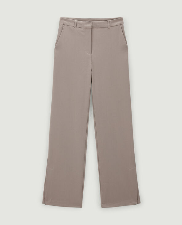 Pantalon droit à fentes taupe - Pimkie