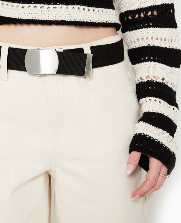 Ceinture en canvas avec boucle métallique noir - Pimkie