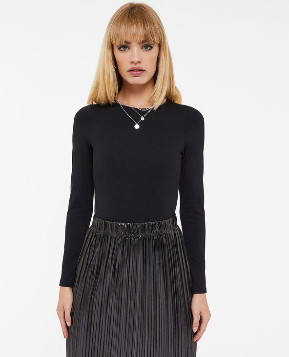 Body manches longues en matière gainante noir - Pimkie
