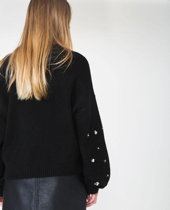 Pull court à bijoux noir - Pimkie