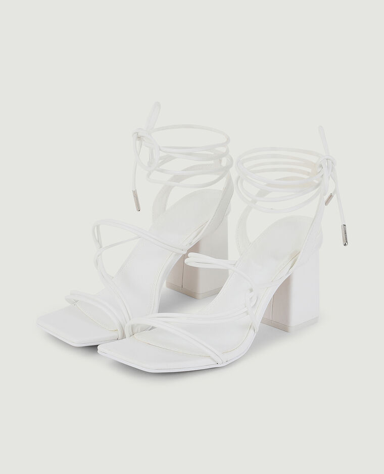 Sandales avec brides à nouer blanc - Pimkie
