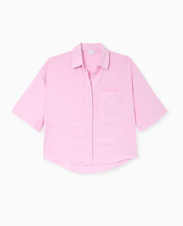 Chemise oversize avec lin rose - Pimkie