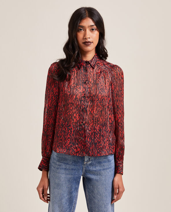 Chemise à fronces rouge - Pimkie