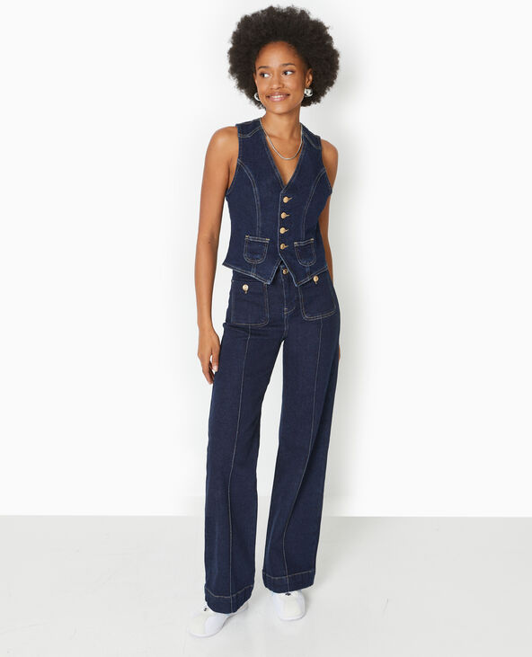 Gilet de barman en jean bleu - Pimkie