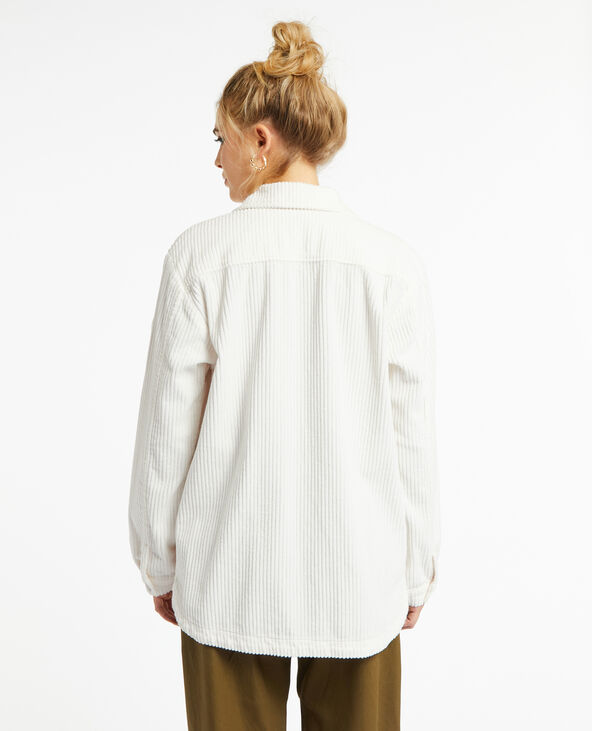 Surchemise en velours grosses côtes blanc - Pimkie