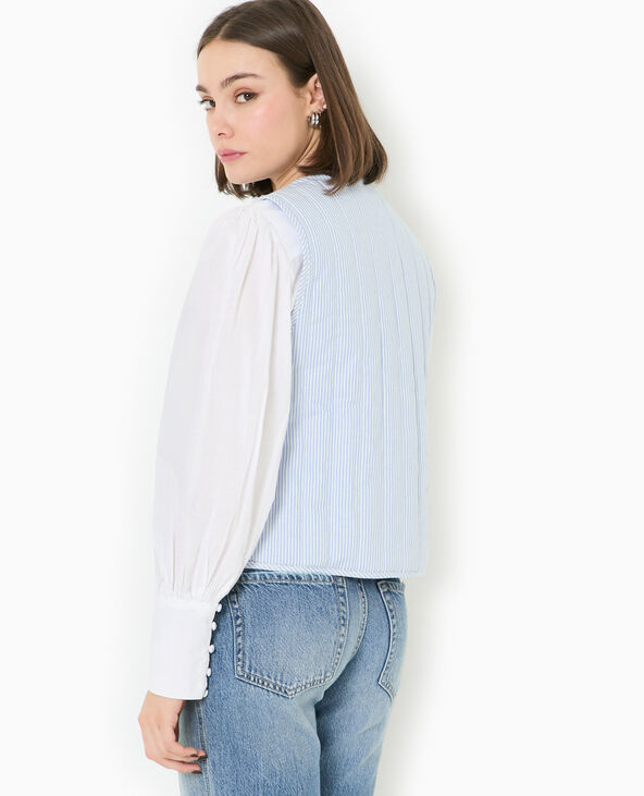 Veste sans manches matelassée avec rayures bleu - Pimkie