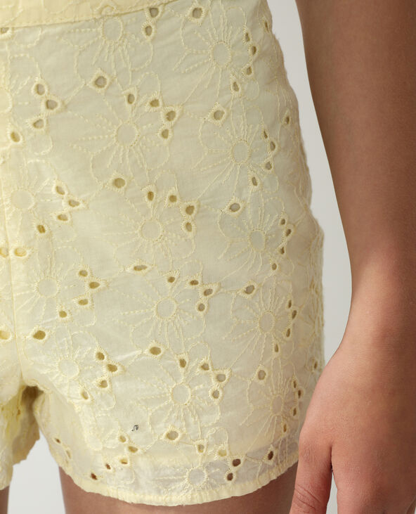 Short broderie anglaise jaune - Pimkie
