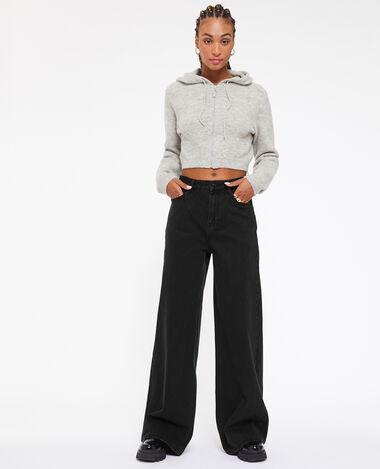 Jean wide taille haute noir - Pimkie