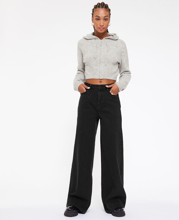 Jean wide taille haute noir - Pimkie