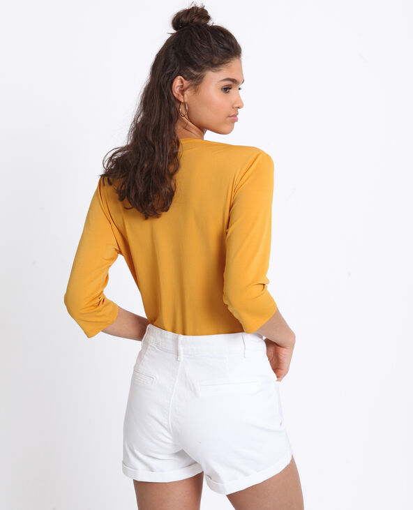 Body chemisier en dentelle jaune ocre - Pimkie