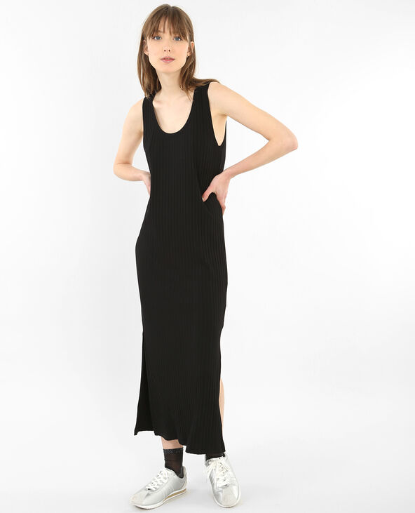 Robe tee shirt longue noire on sale