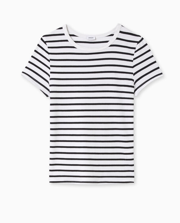 T-shirt ajusté rayé noir - Pimkie