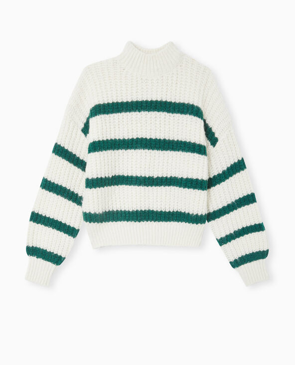 Pull grosse maille avec rayures écru - Pimkie