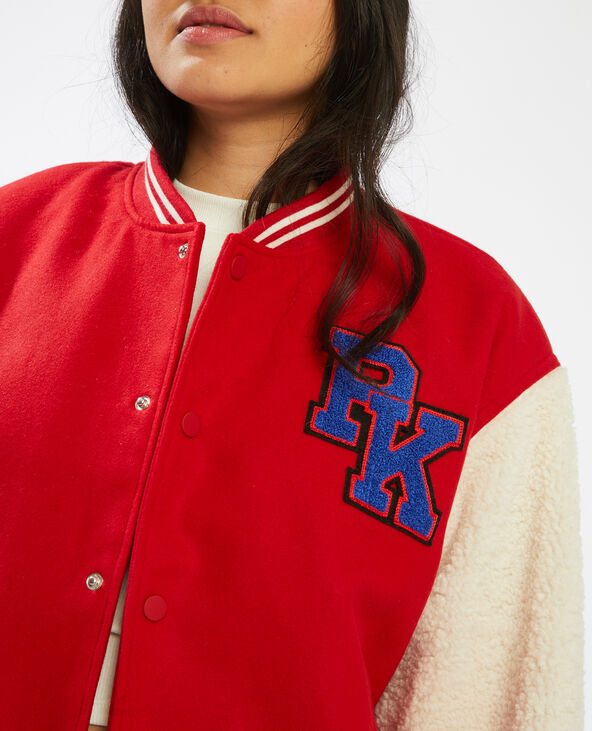 Veste bomber bi-matière rouge - Pimkie