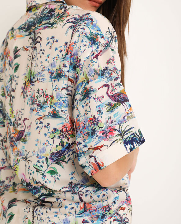 Chemise imprimé tropical écru - Pimkie
