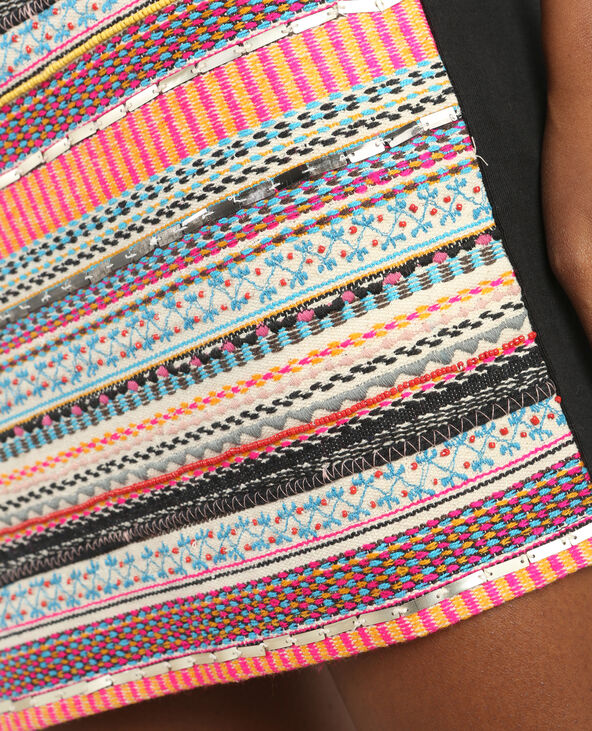 Jupe tissée perles et sequins écru - Pimkie