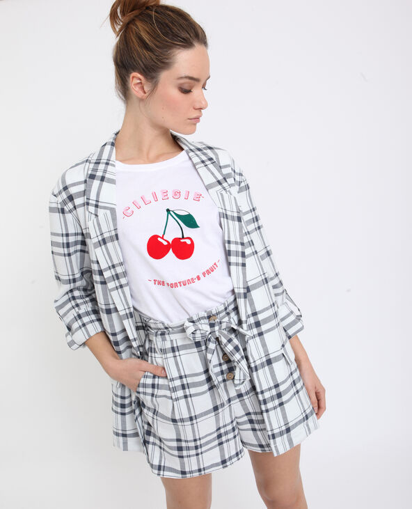 Blazer à carreaux blanc - Pimkie