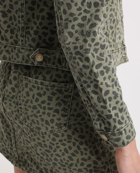 Veste en jean imprimée vert kaki - Pimkie